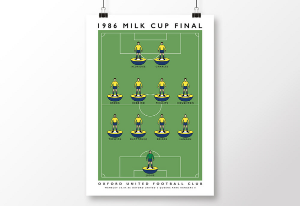 Oxford United 1986 Milk Cup Final Poster
