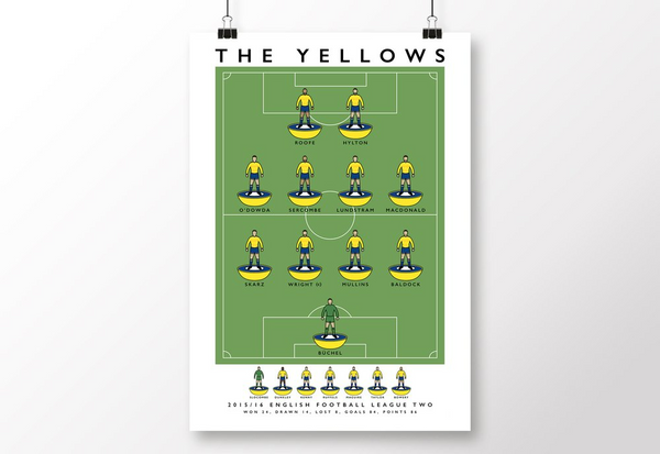 Oxford United The Yellows 2015/16 Poster