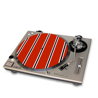 Red, White & Black (Pinstripes) Turntable Mat