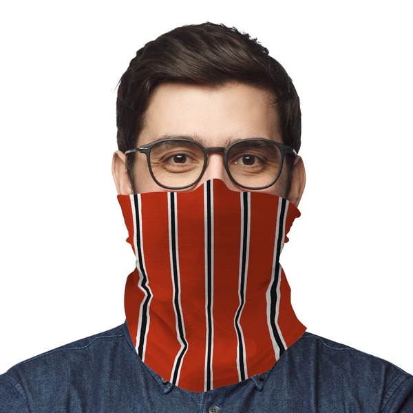 Red, White & Black (Pinstripes) Face Wrap / Snood