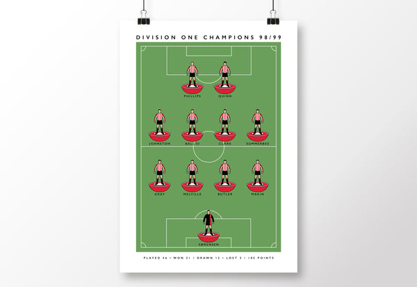 Sunderland 98/99 Division One Champions Poster
