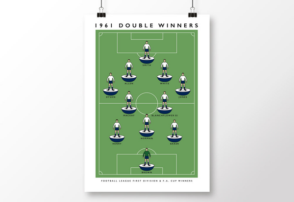 Tottenham 1961 Double Winners Poster