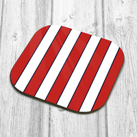 Red & White (Black) Coaster