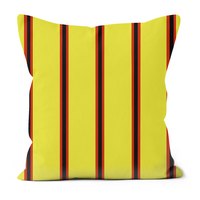 Yellow, Black & Red (Pinstripes) Cushion