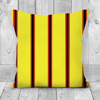 Yellow, Black & Red (Pinstripes) Cushion
