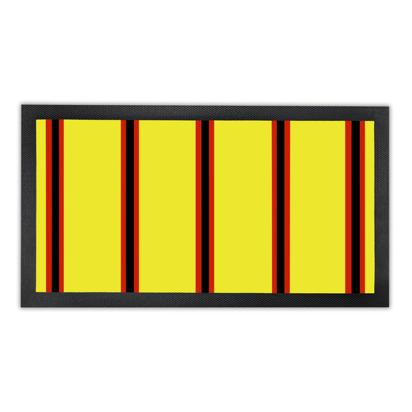 Yellow & Black & Red (Pinstripes) Bar Runner