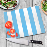 Sky Blue & White Glass Chopping Board