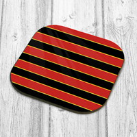 Red, Black & Gold (Pinstripes) Coaster