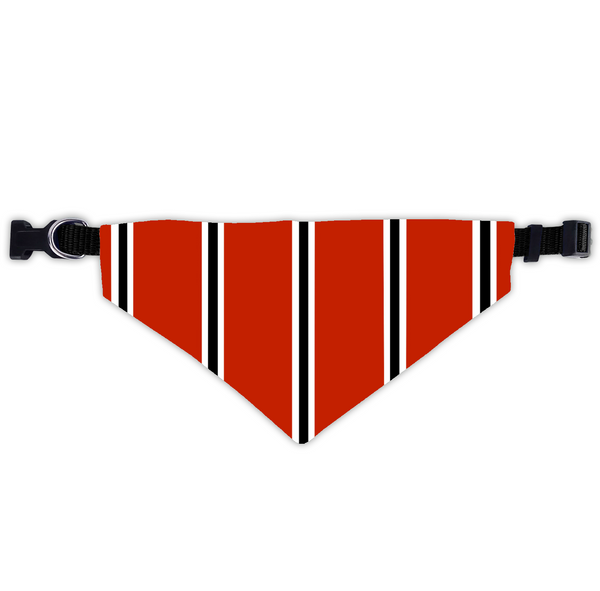 Red, White & Black (Pinstripes) Dog Scarf
