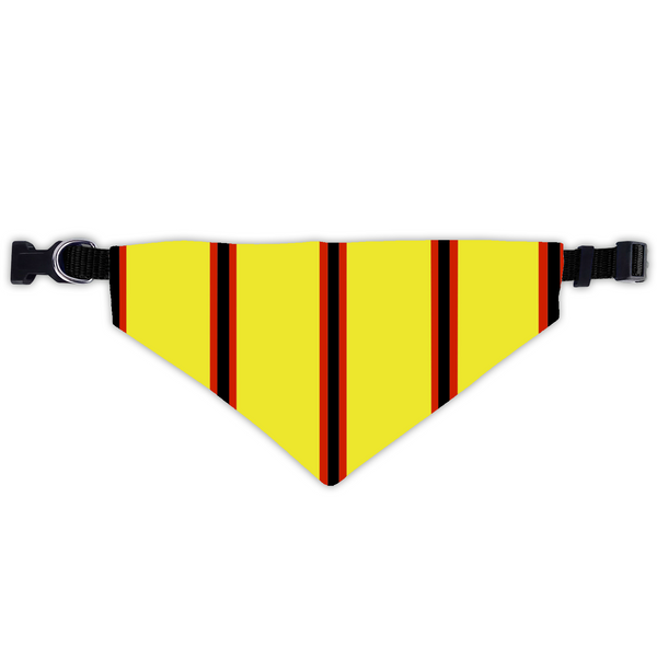 Yellow & Black & Red (Pinstripes) Dog Scarf