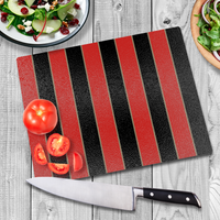 Red & Black (Gold) Glass Chopping Board