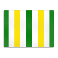 Green, White & Yellow Glass Chopping Board