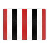 Red, White & Black Glass Chopping Board