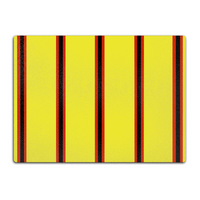 Yellow & Black & Red (Pinstripes) Glass Chopping Board