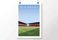Highbury West Stand/North Bank Poster