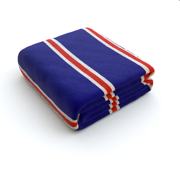 Blue & Red & White (Pinstripes) Fleece Blanket