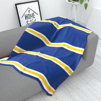 Blue & White & Yellow Fleece Blanket