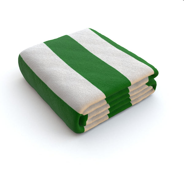 Green & White Fleece Blanket