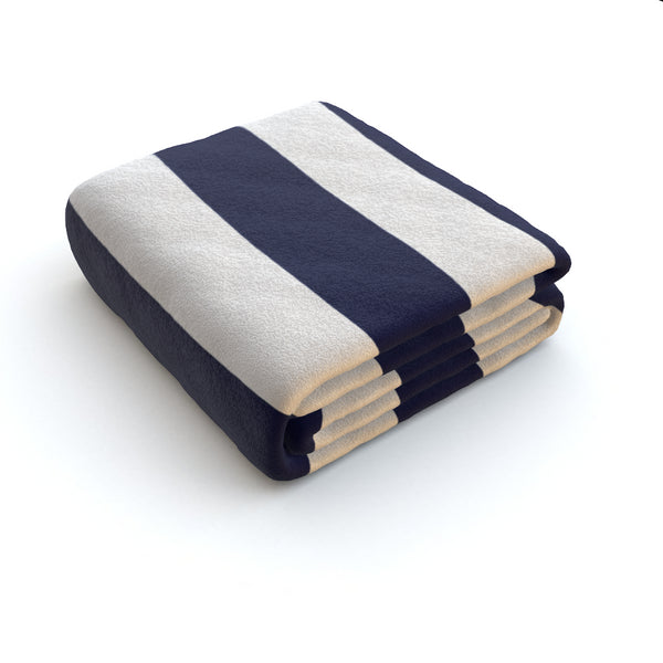 Navy & White Fleece Blanket