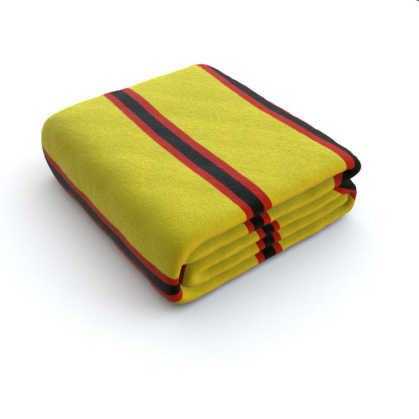 Yellow & Black & Red (Pinstripes) Fleece Blanket