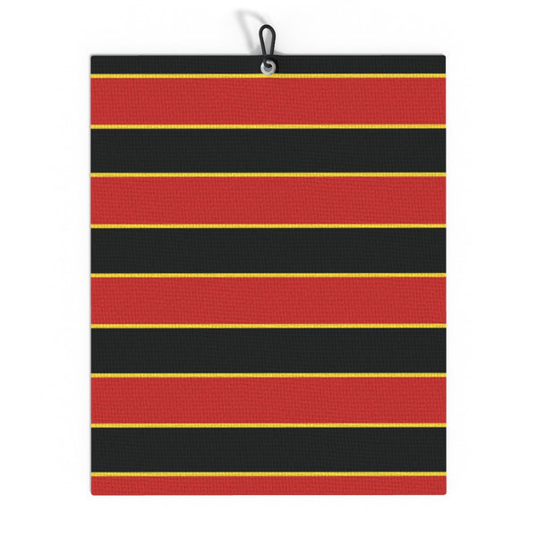 Red & Black & Gold (Pinstripes) Golf Towel