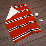 Red & White & Black (Pinstripes) Golf Towel