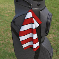 Red & White (Black) Golf Towel