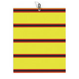 Yellow & Black & Red (Pinstripes) Golf Towel