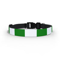 Green & White Dog Collar