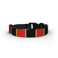 Red & Black & Gold (Pinstripes) Dog Collar