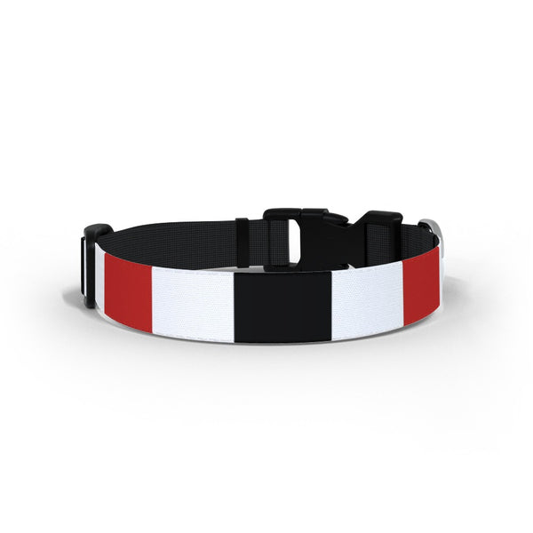 Red & White & Black Dog Collar