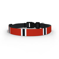 Red & White & Black (Pinstripes) Dog Collar