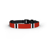 Red & White & Black (Pinstripes) Dog Collar
