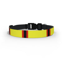 Yellow & Black & Red (Pinstripes) Dog Collar
