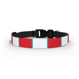 Red & White (Green) Dog Collar