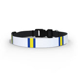White & Yellow & Blue Dog Collar