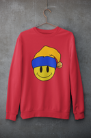 Acid Smiley Christmas Jumper - Amber & Blue