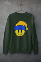 Acid Smiley Christmas Jumper - Amber & Blue