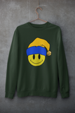 Acid Smiley Christmas Jumper - Amber & Blue