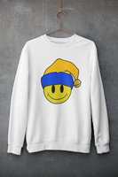 Acid Smiley Christmas Jumper - Amber & Blue