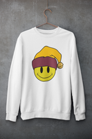 Acid Smiley Christmas Jumper - Amber & Claret