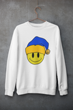 Acid Smiley Christmas Jumper - Blue & Amber