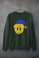 Acid Smiley Christmas Jumper - Blue & Amber