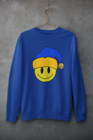 Acid Smiley Christmas Jumper - Blue & Amber