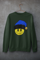 Acid Smiley Christmas Jumper - Blue & Black