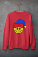 Acid Smiley Christmas Jumper -  Blue & Red