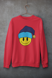 Acid Smiley Christmas Jumper - Sky Blue & Navy