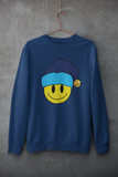 Acid Smiley Christmas Jumper - Sky Blue & Navy