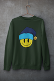 Acid Smiley Christmas Jumper - Sky Blue & Navy