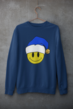 Acid Smiley Christmas Jumper -  Blue & White